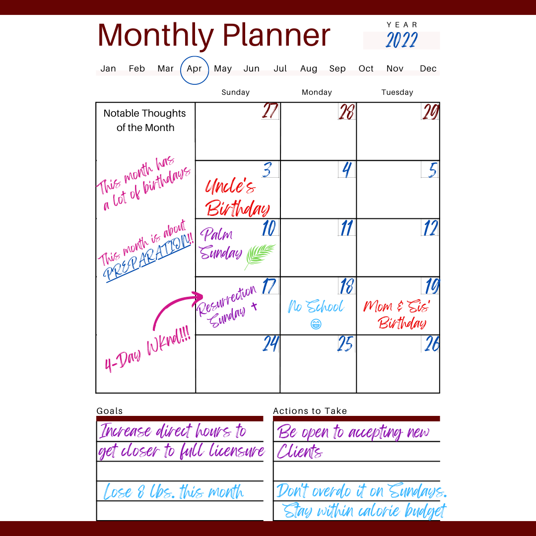 My Therapist Planner: The Original 15-Month Undated Planner