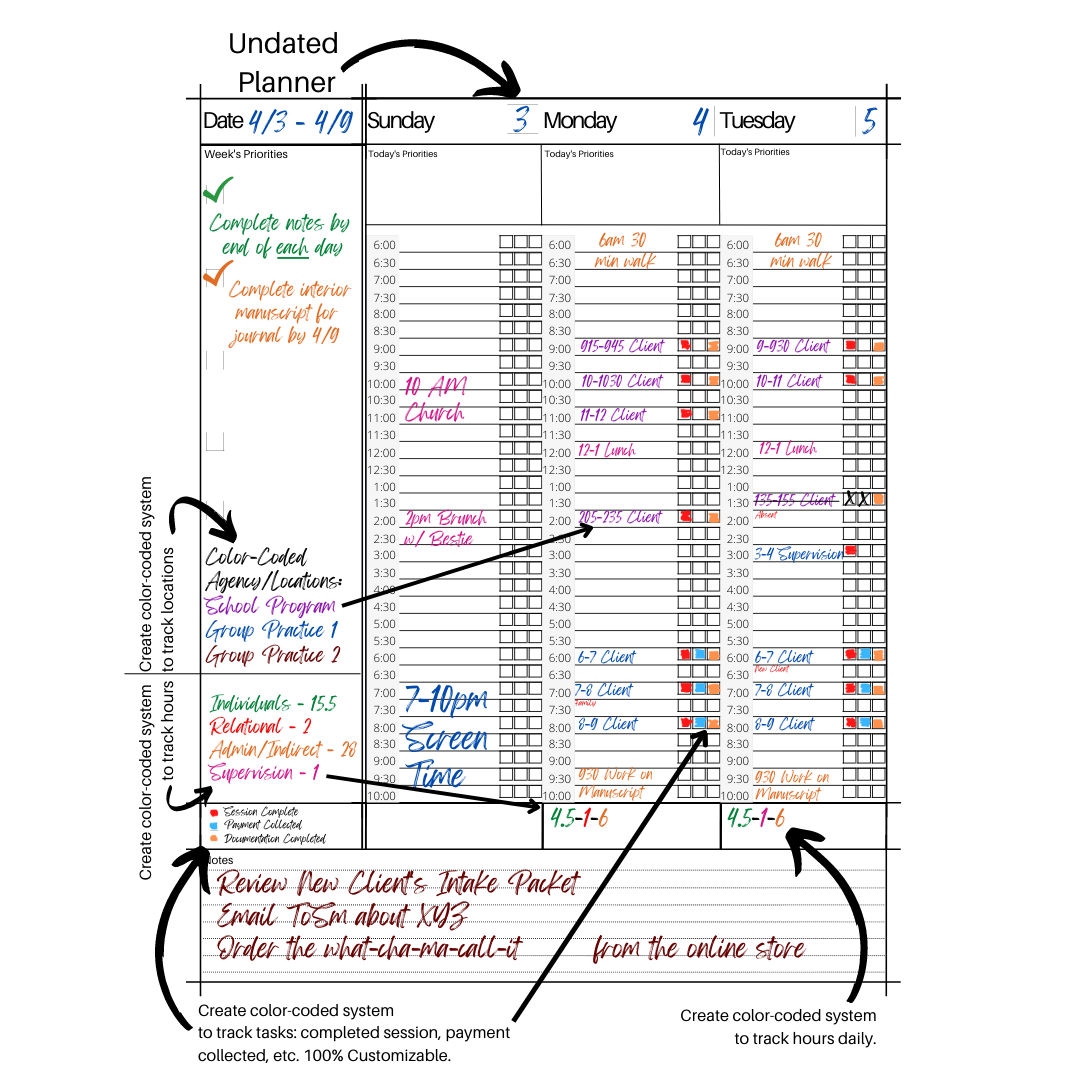 My Therapist Planner: The Original 15-Month Undated Planner